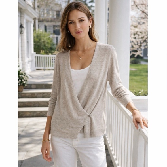 Zadig & Voltaire Sweaters - Zadig & Voltaire Daphnee Beige Cashmere Button Cardigan Size Small